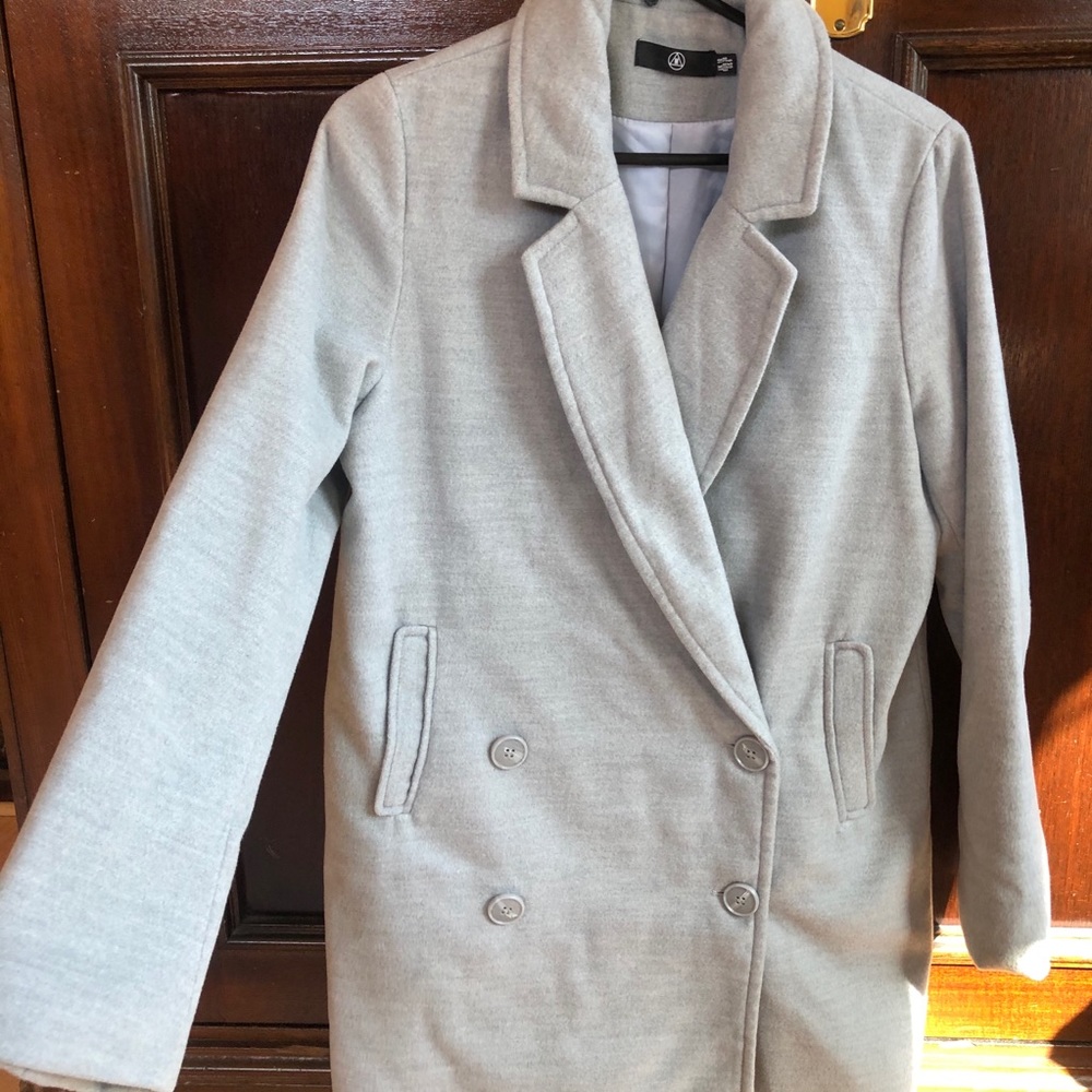 Gray Double Breasted Formal Coat - image 2